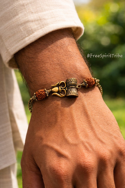 Trishul Rudraksha Chain Bracelet Rakhi