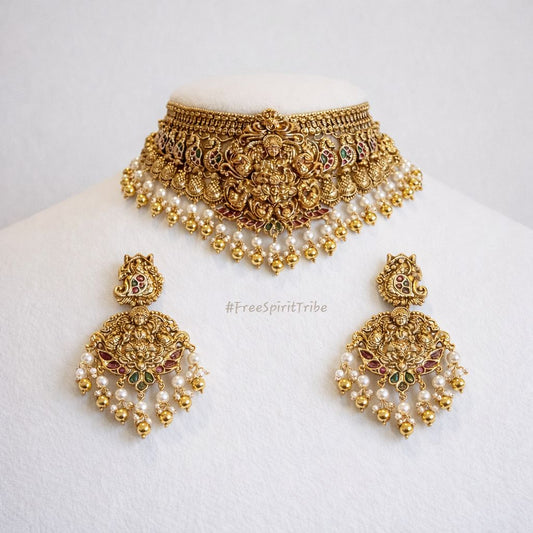 Maha Laxmi Choker With Pearls