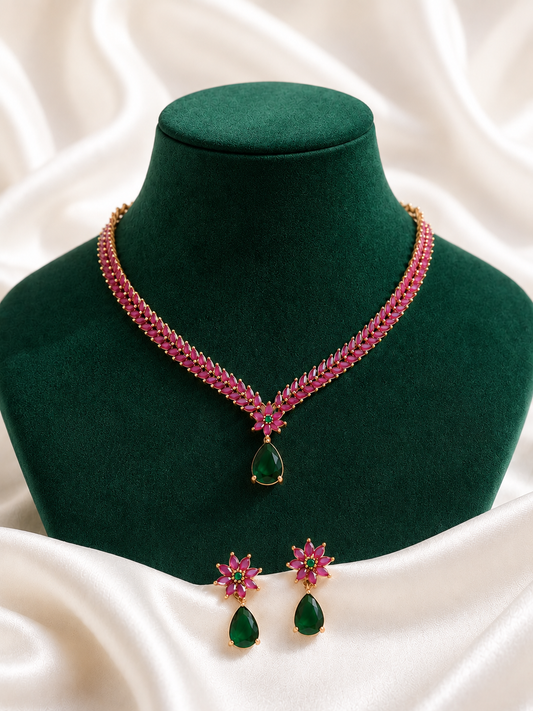 Éclat Blossom - American Diamond Set