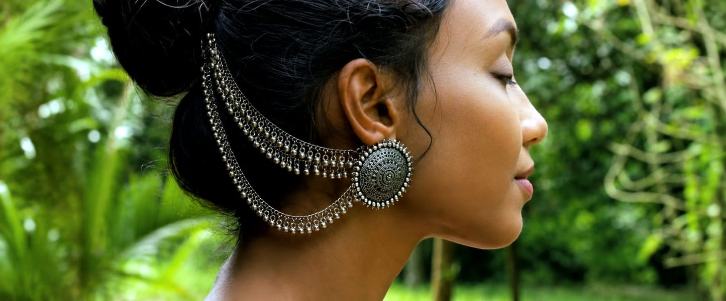 Mandala & 3 Layers Bahu Bali Earrings