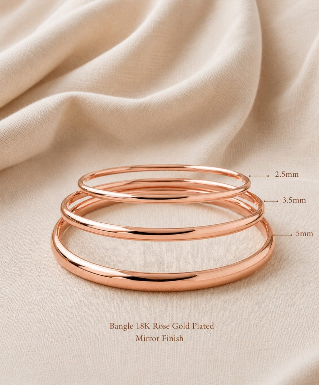 Sophisticated Bangles – Set of 3 Thicknesses - Daily Wear