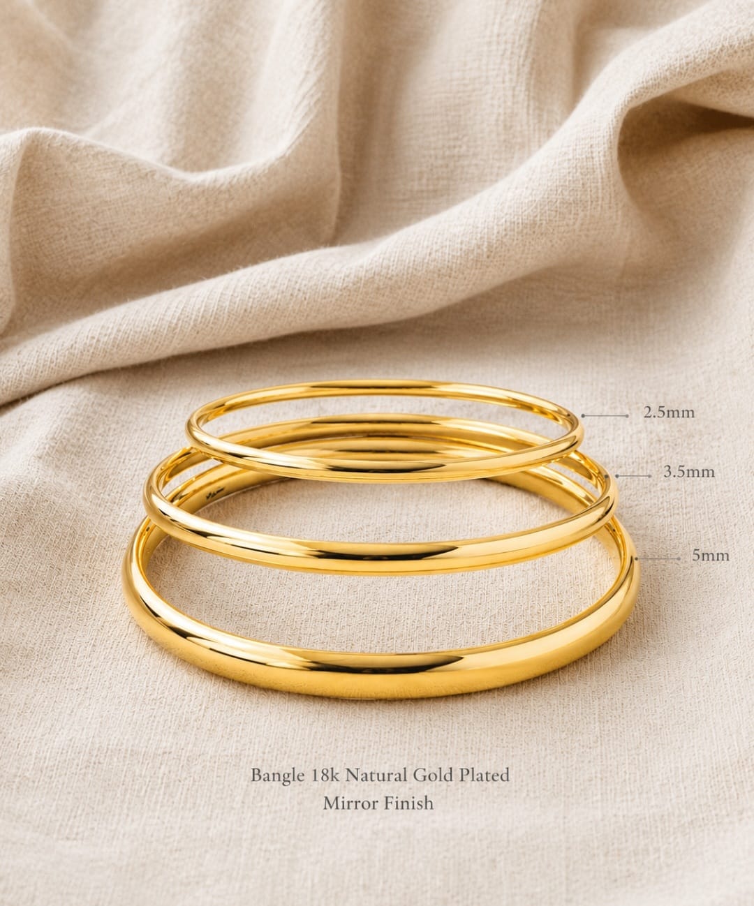Sophisticated Bangles – Set of 3 Thicknesses - Daily Wear