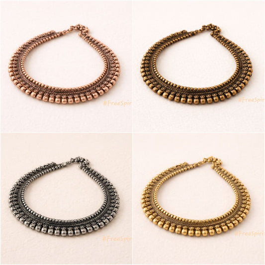 Classy Beads Necklace - Premium Oxidised