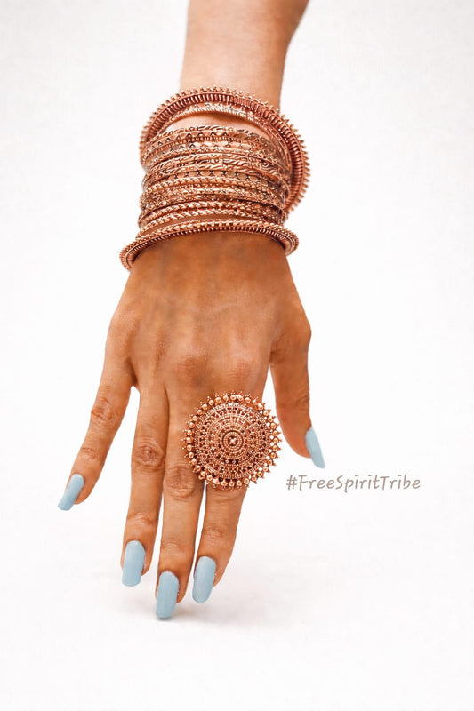 Premium Oxidised Gypsy Bangles - Set 24