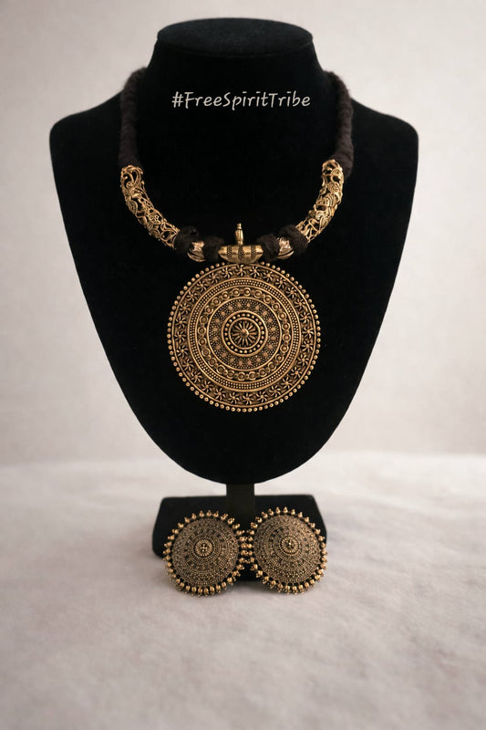 Lace Exquisite Mandala Necklace & Earrings