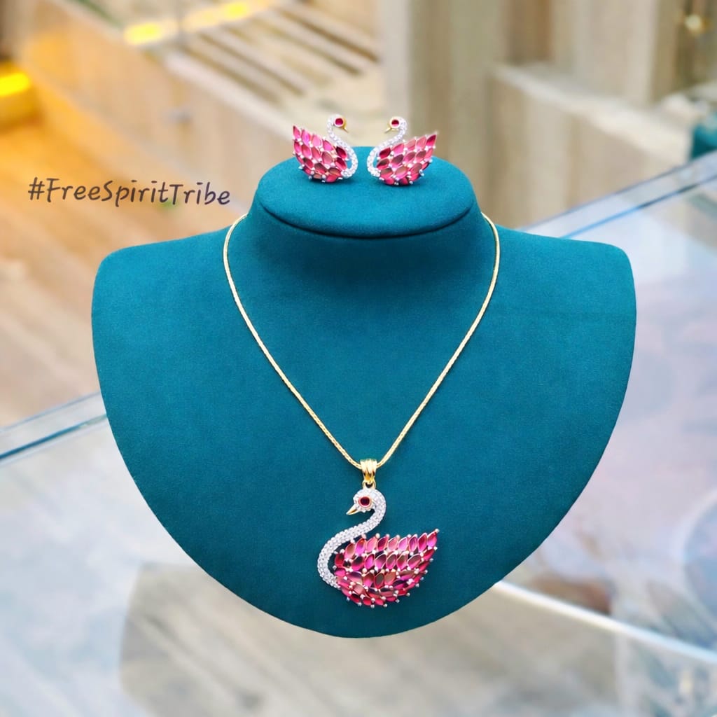 Elegant Swan Set - American Diamond