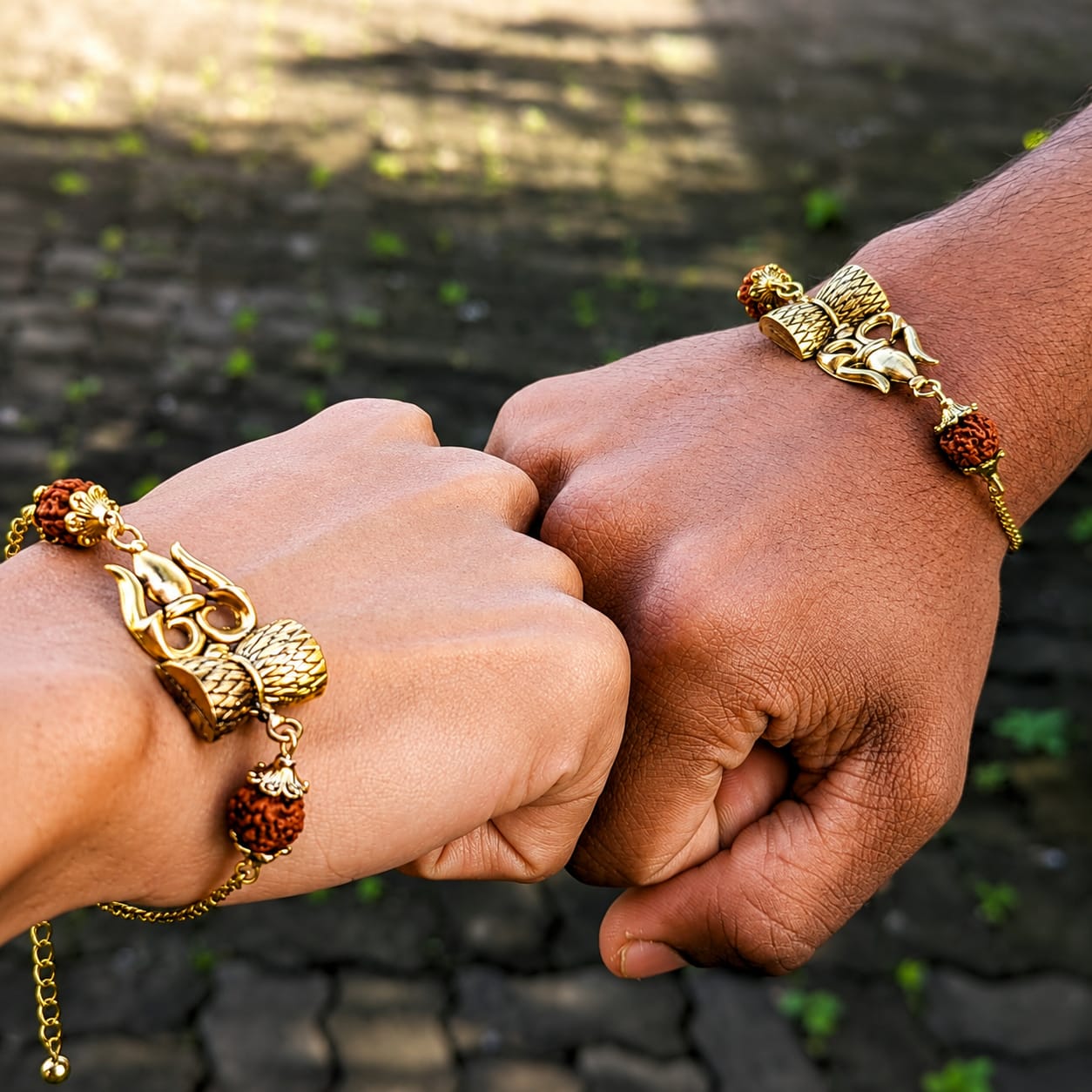 Trishul Rudraksha Chain Bracelet Rakhi