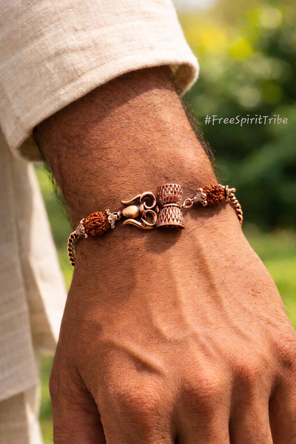 Trishul Rudraksha Rakhi Bracelet - Chain
