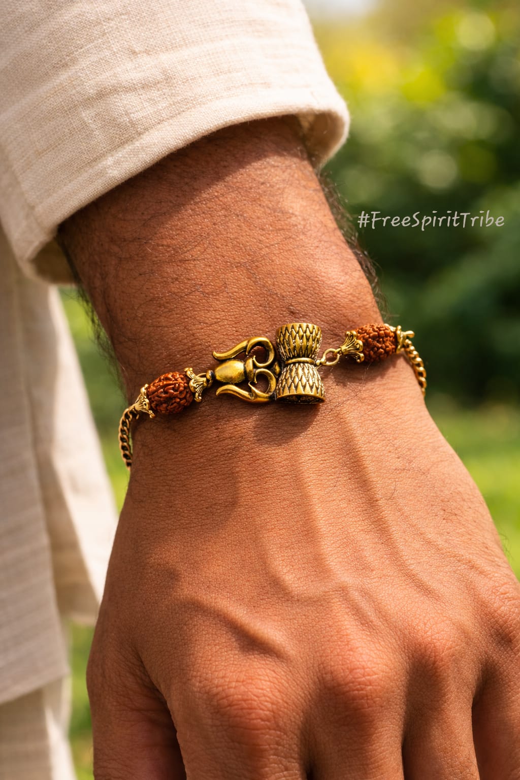 Trishul Rudraksha Rakhi Bracelet - Chain