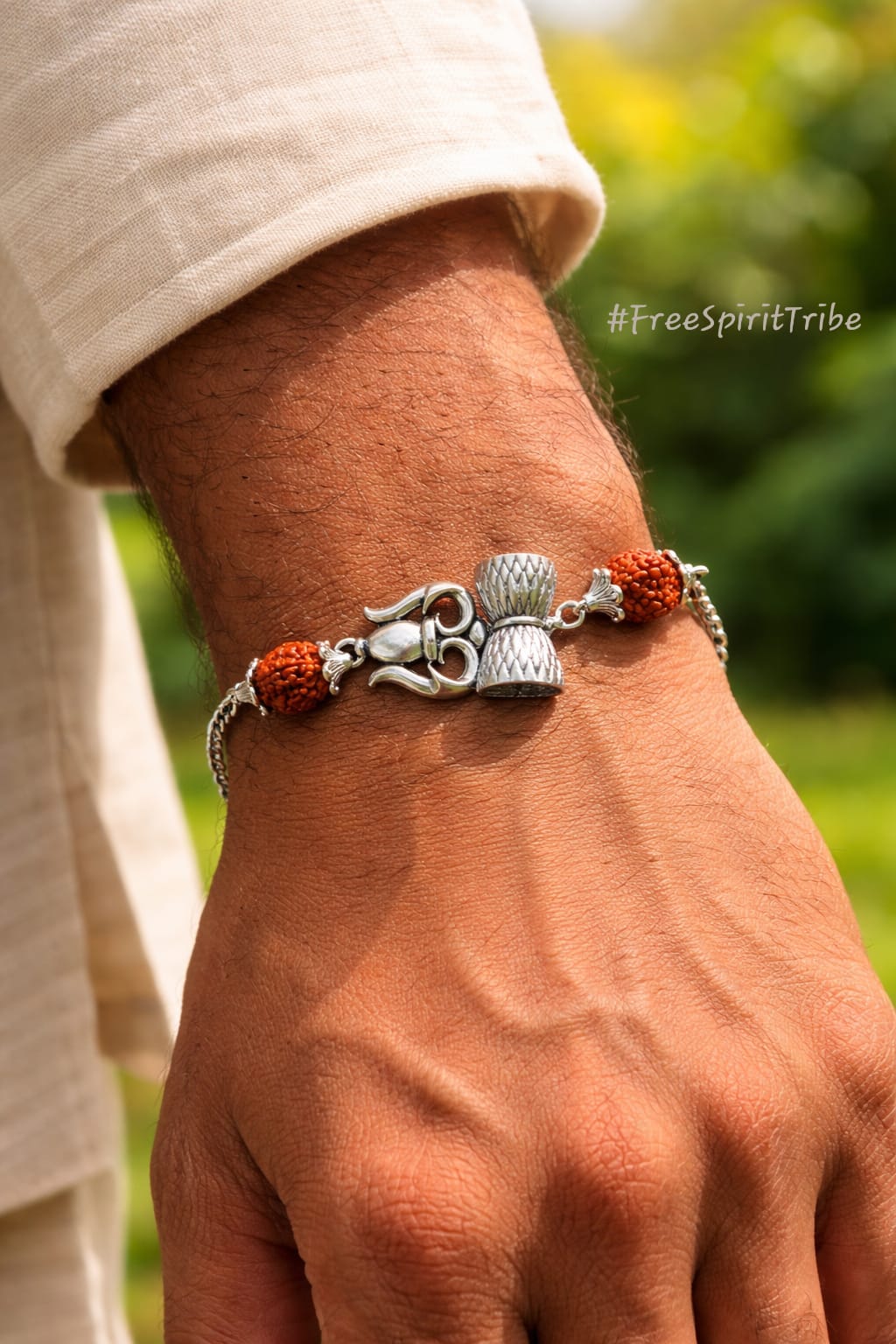 Trishul Rudraksha Rakhi Bracelet - Chain
