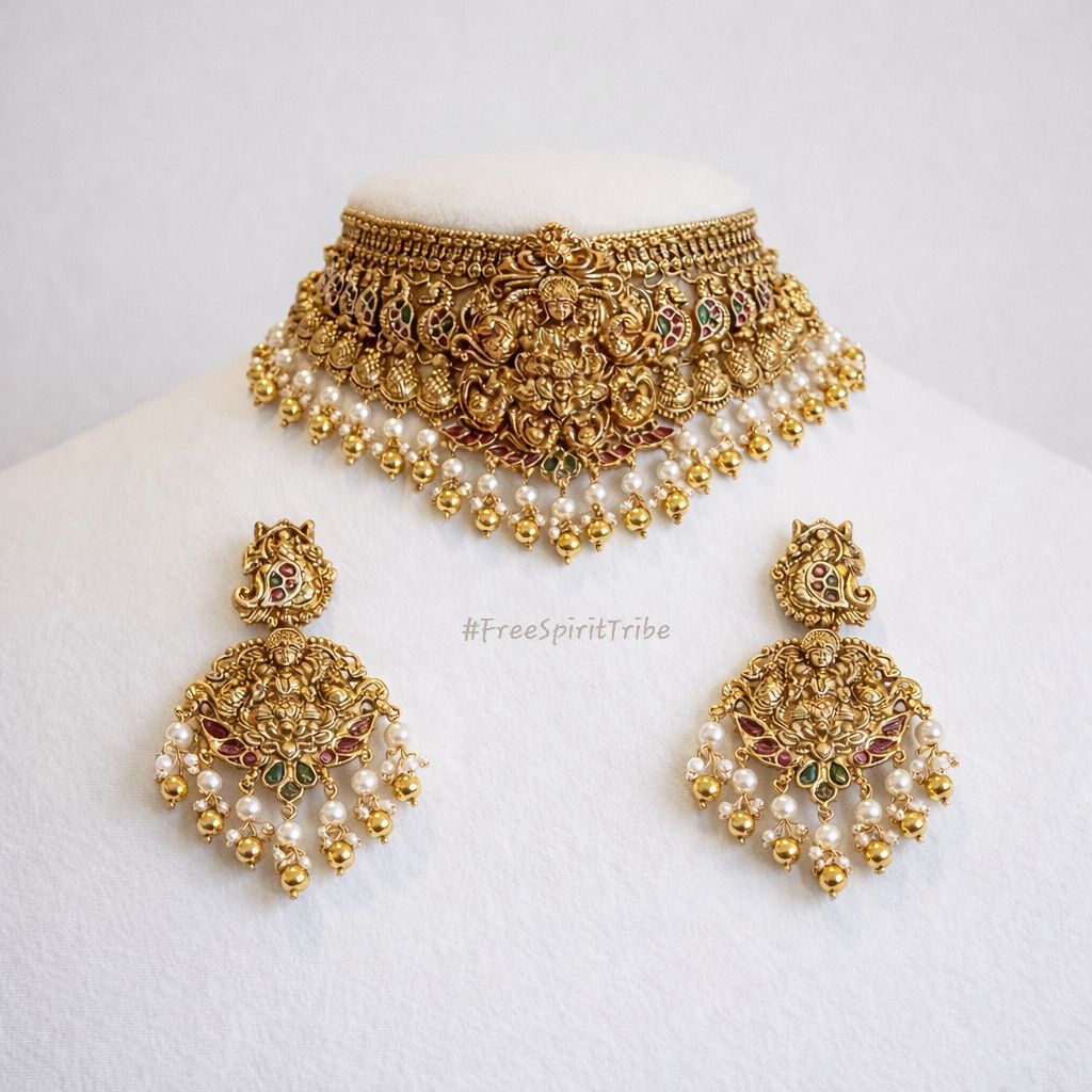 Maha Laxmi Choker With Pearls